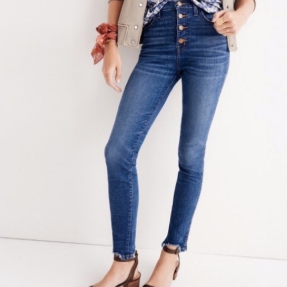 Madewell 10” High Rise Button Fly Skinny Jeans - Picture 1 of 8